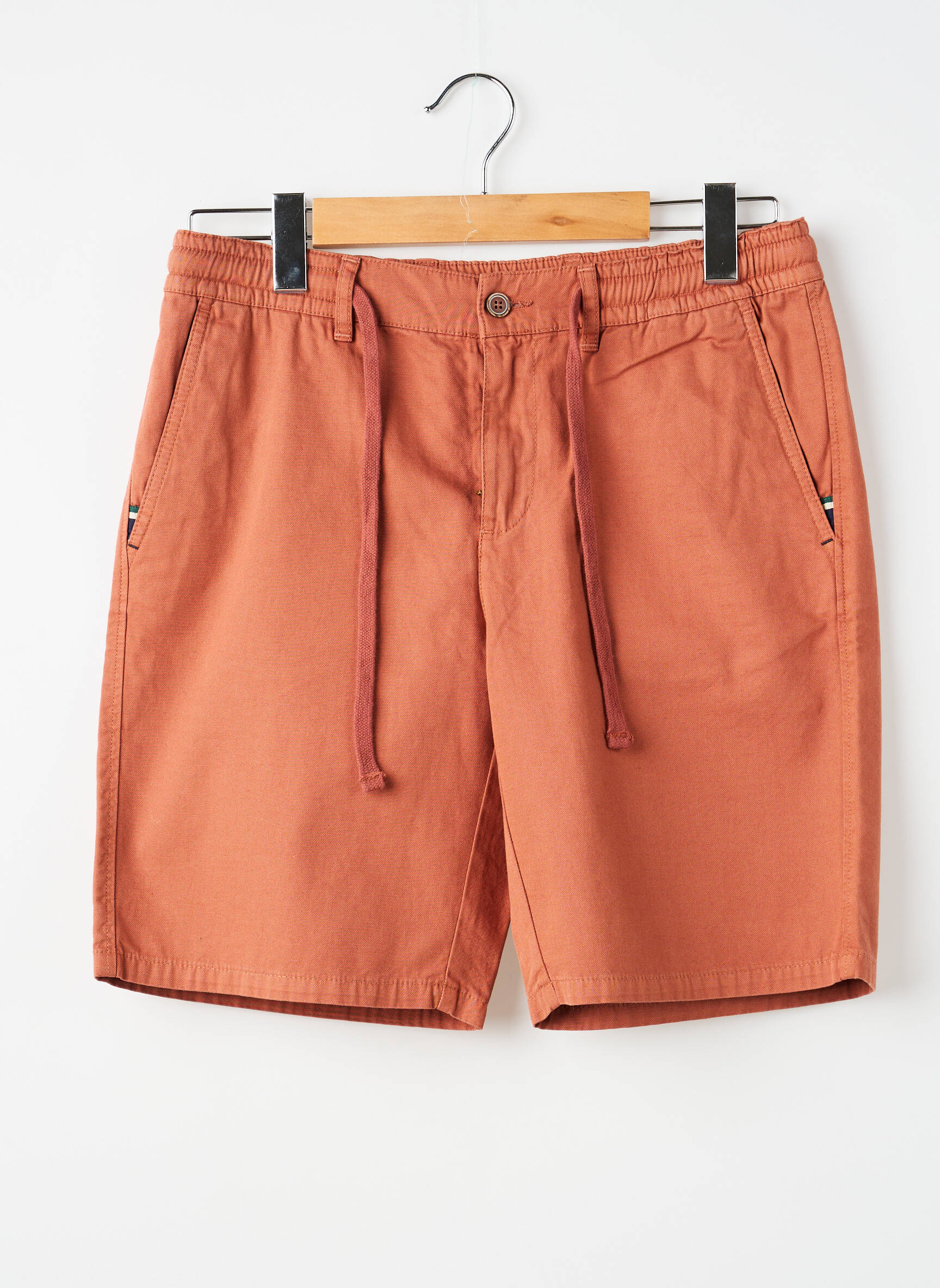 Short tissage popeline taille normale orange LCDN homme