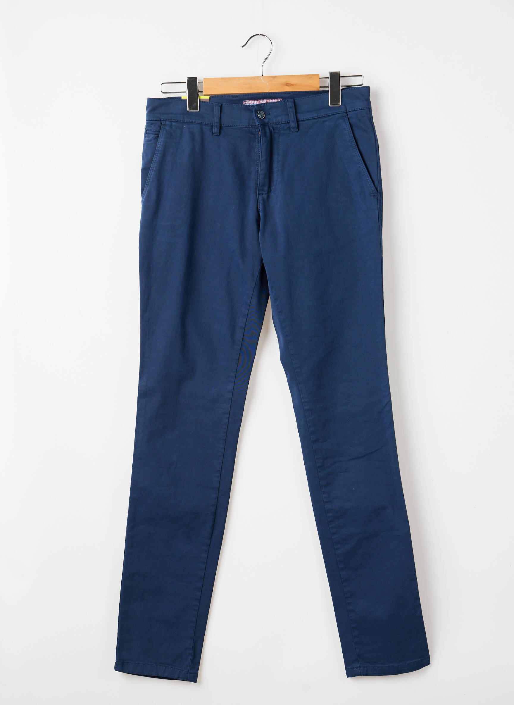 Pantalon chino tissage popeline taille normale bleu LCDN homme
