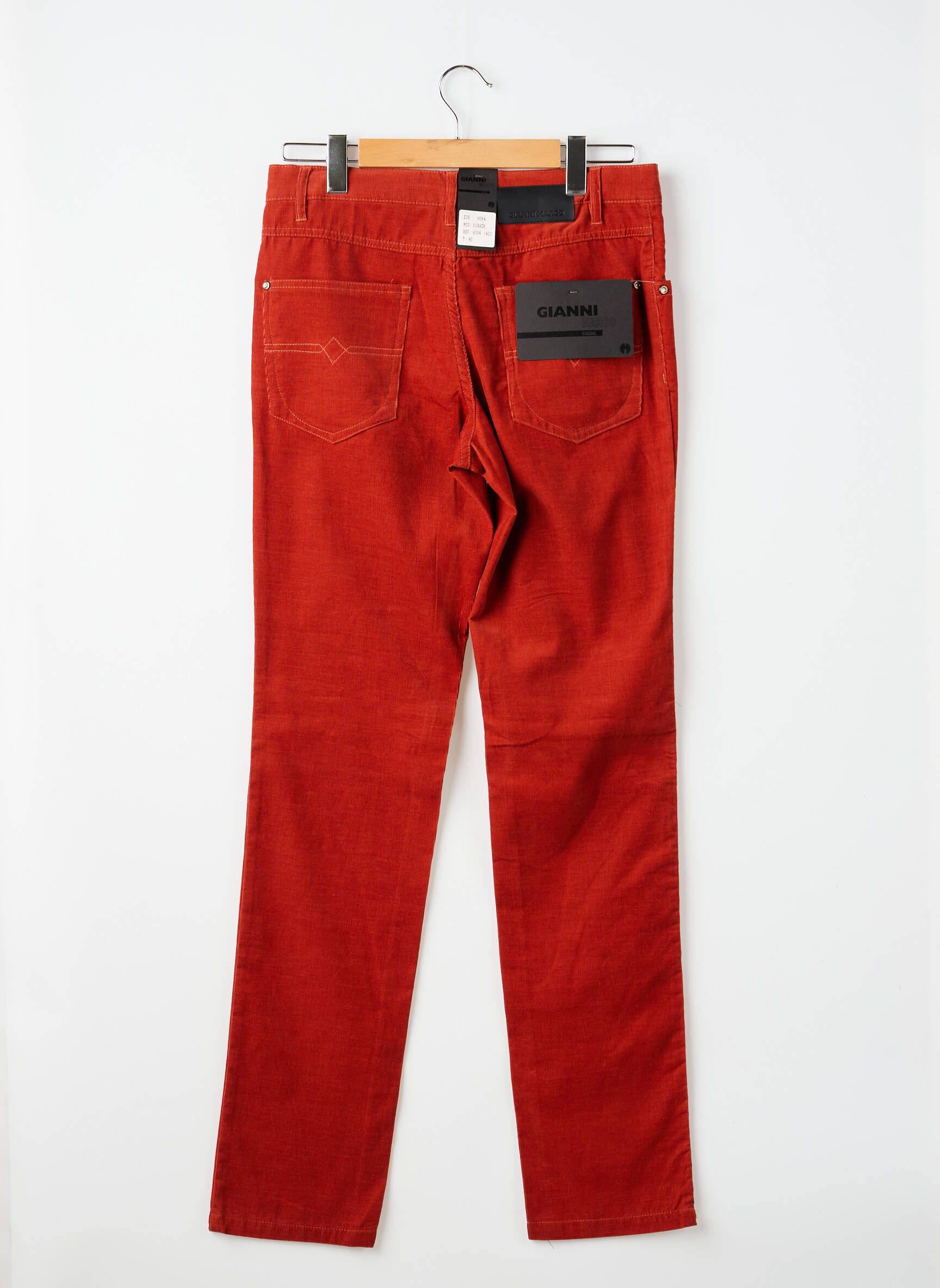 Pantalon slim stretch taille normale orange GIANNI MARCO homme