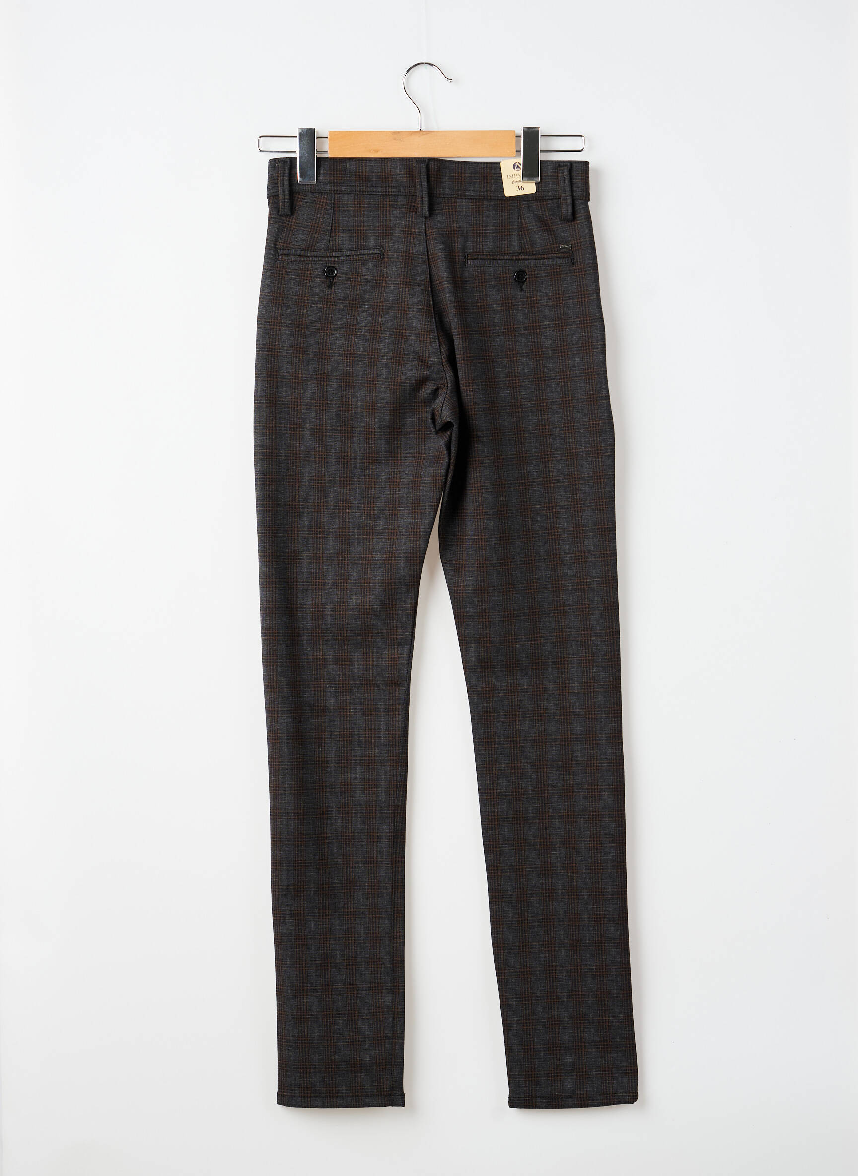 Pantalon chino fermeture zippée sous rabat boutonné taille normale gris IMPAQT femme