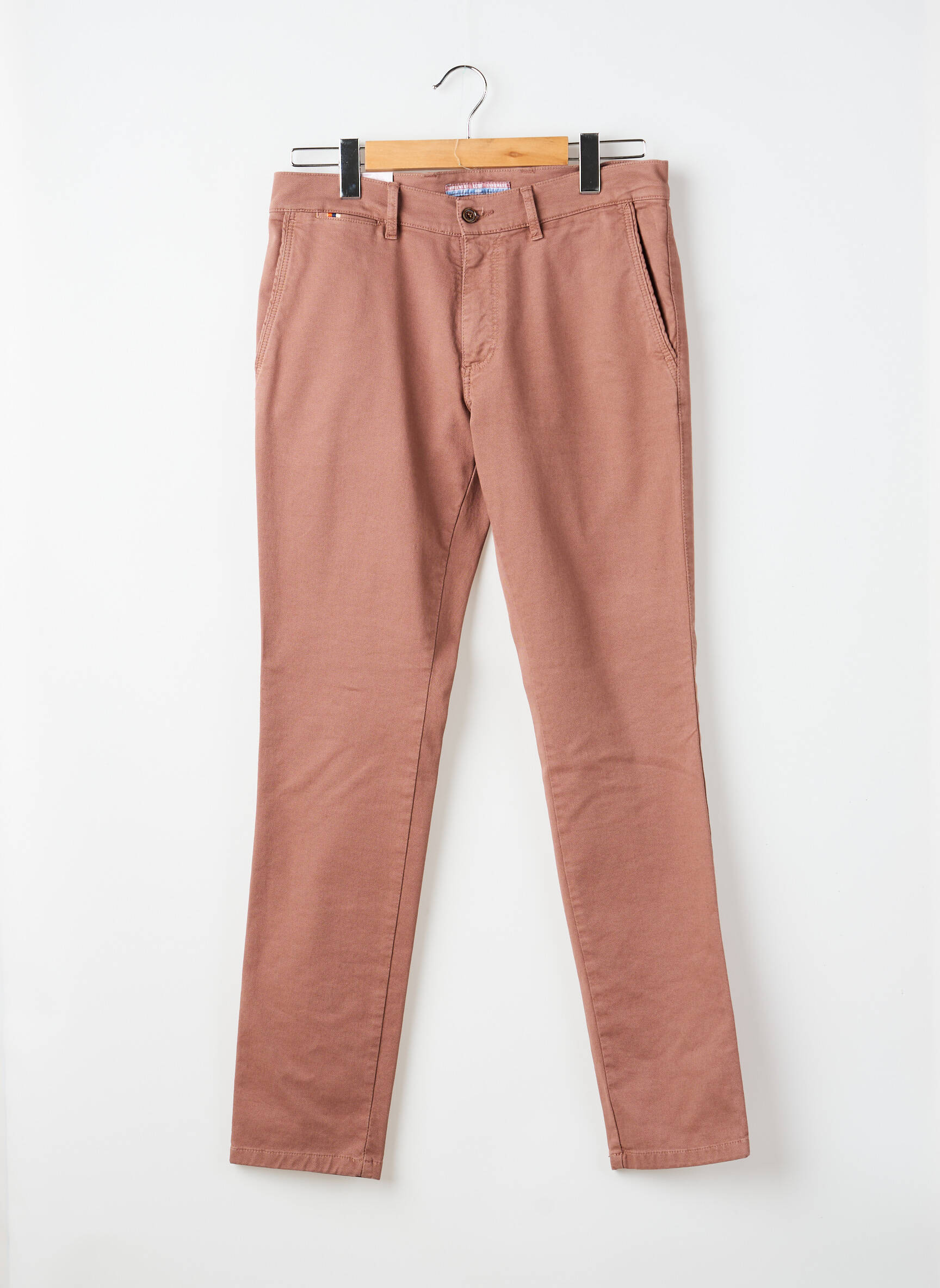 Pantalon chino tissage popeline taille normale rose LCDN homme