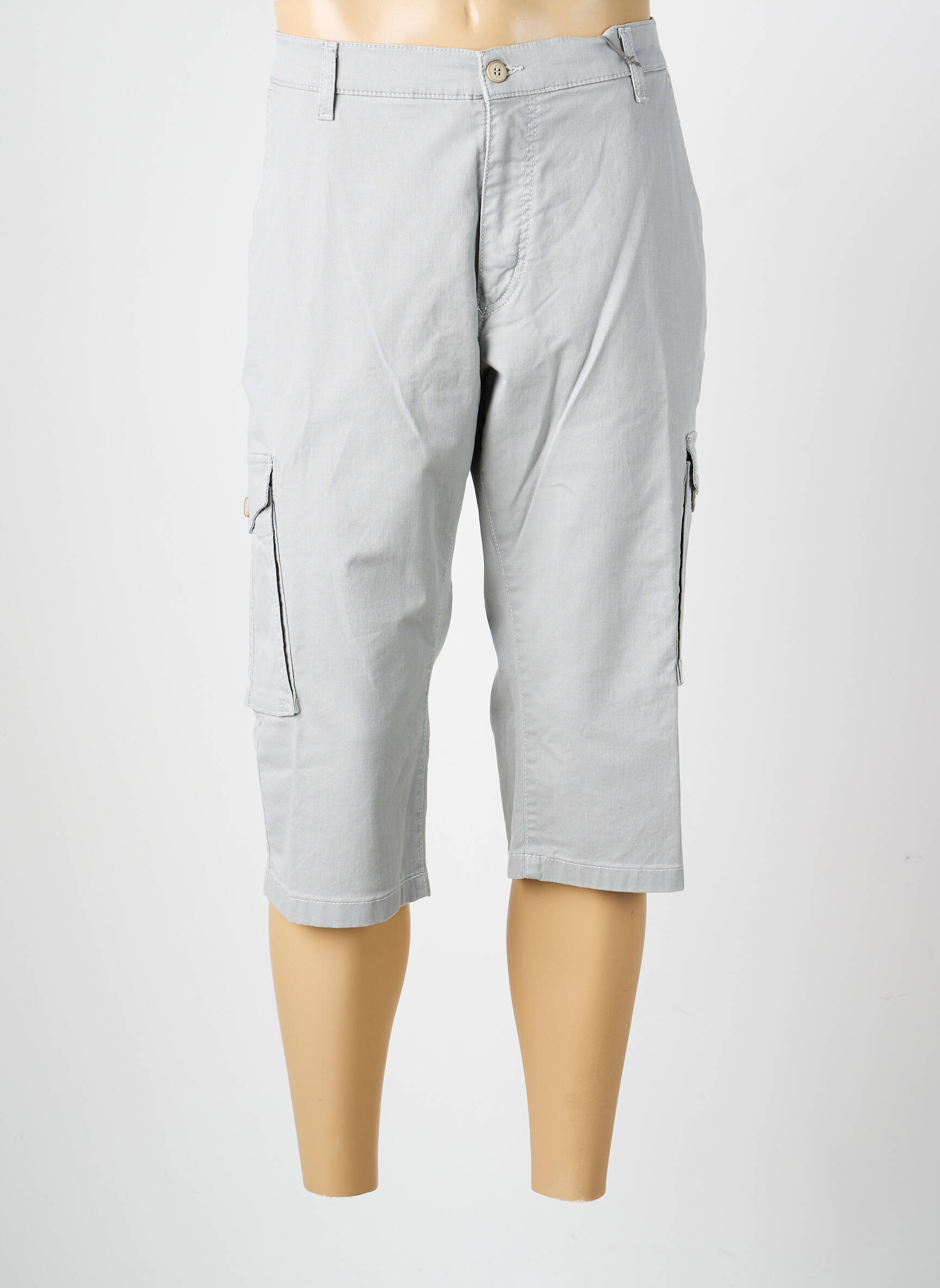 Pantacourt tissage popeline taille normale gris PIONEER homme