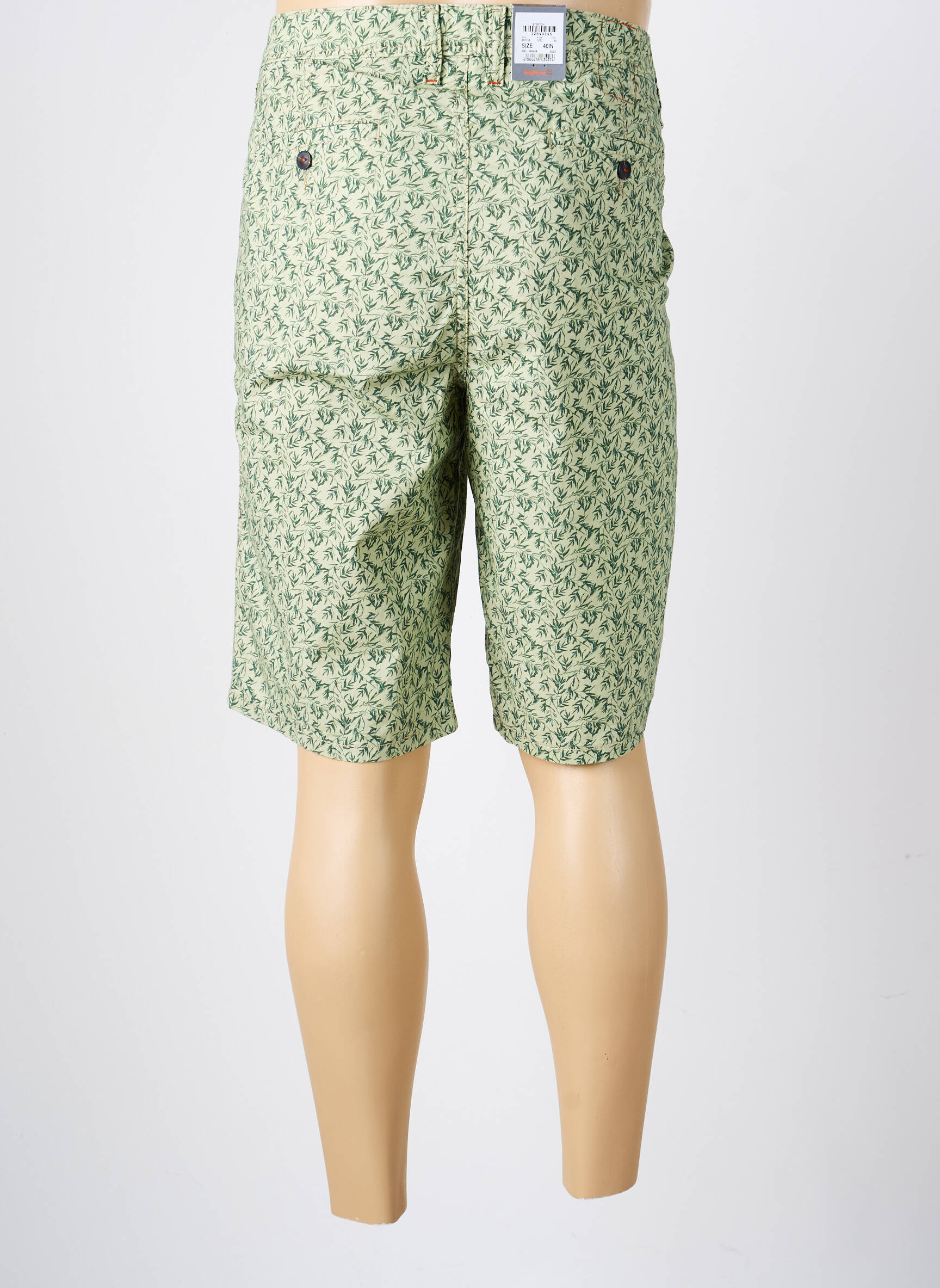 Bermuda taille à pinces taille normale vert HATTRIC homme