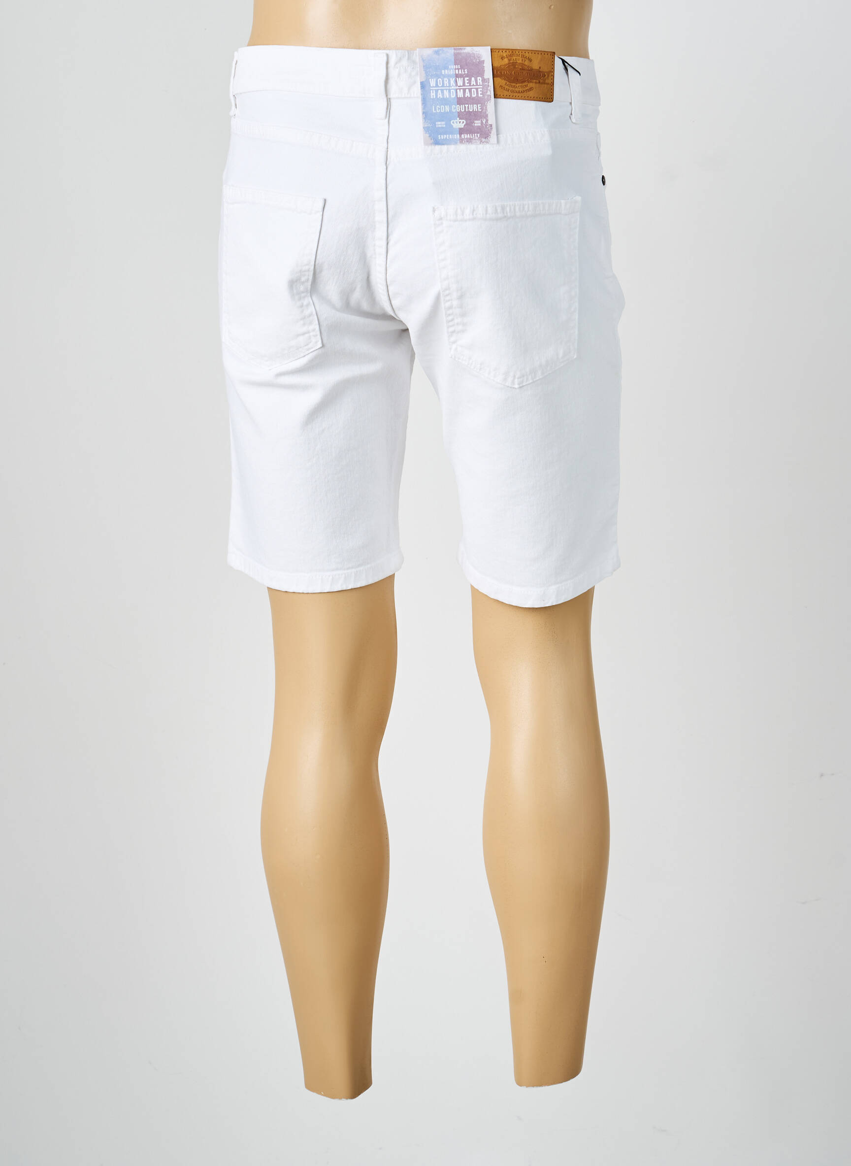 Bermuda tissage denim taille normale blanc LCDN homme