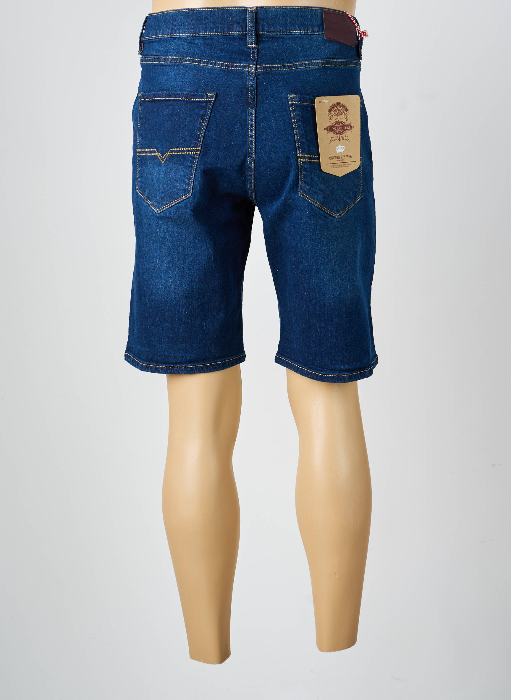 Bermuda tissage denim taille normale bleu LCDN homme