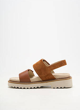 Sandales/nu pieds matière lisse talon de 4 à 6cm marron MEPHISTO femme