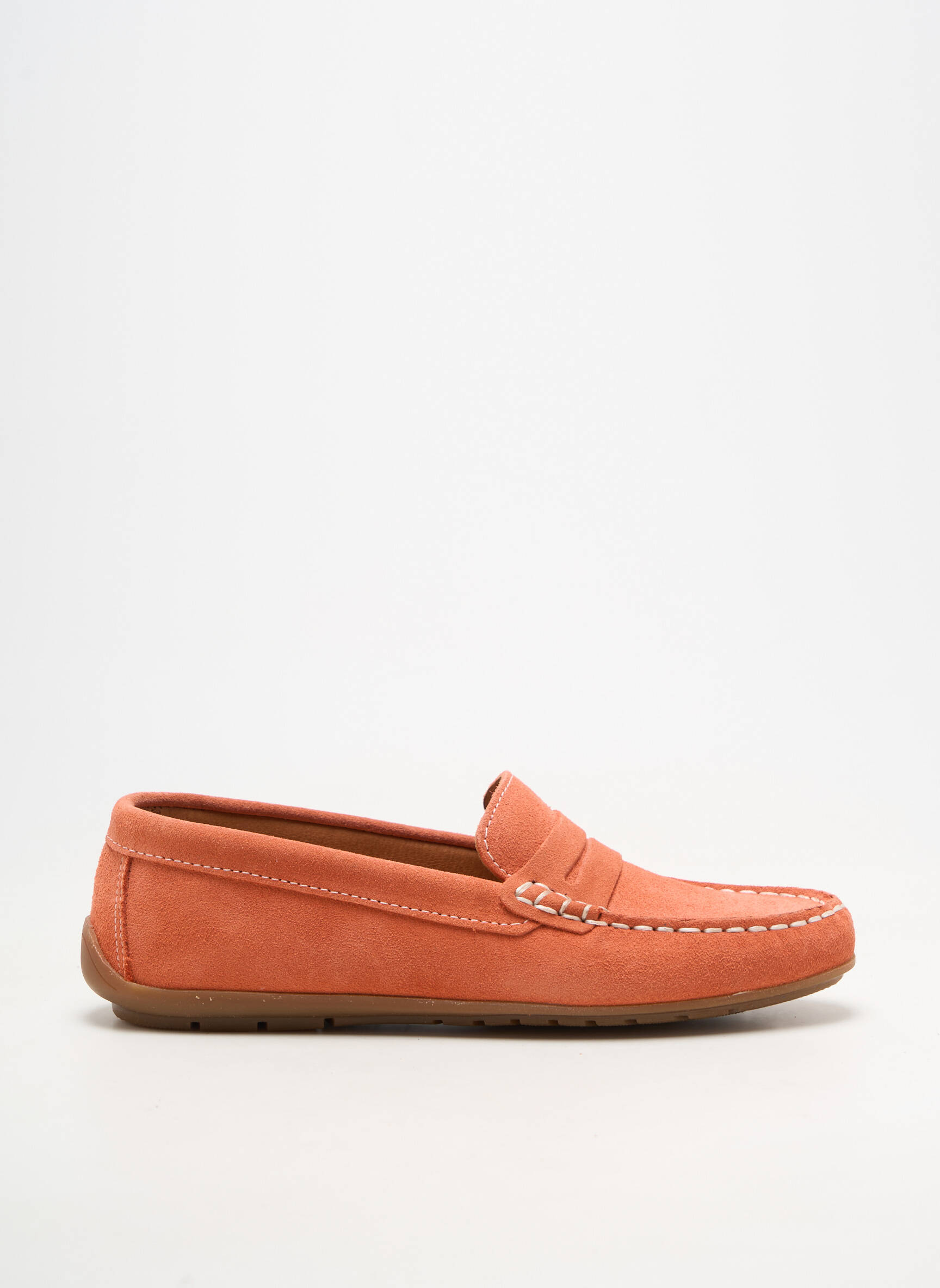 Mocassins bout rond talon plat jusqu'à 3cm orange ORLAND femme