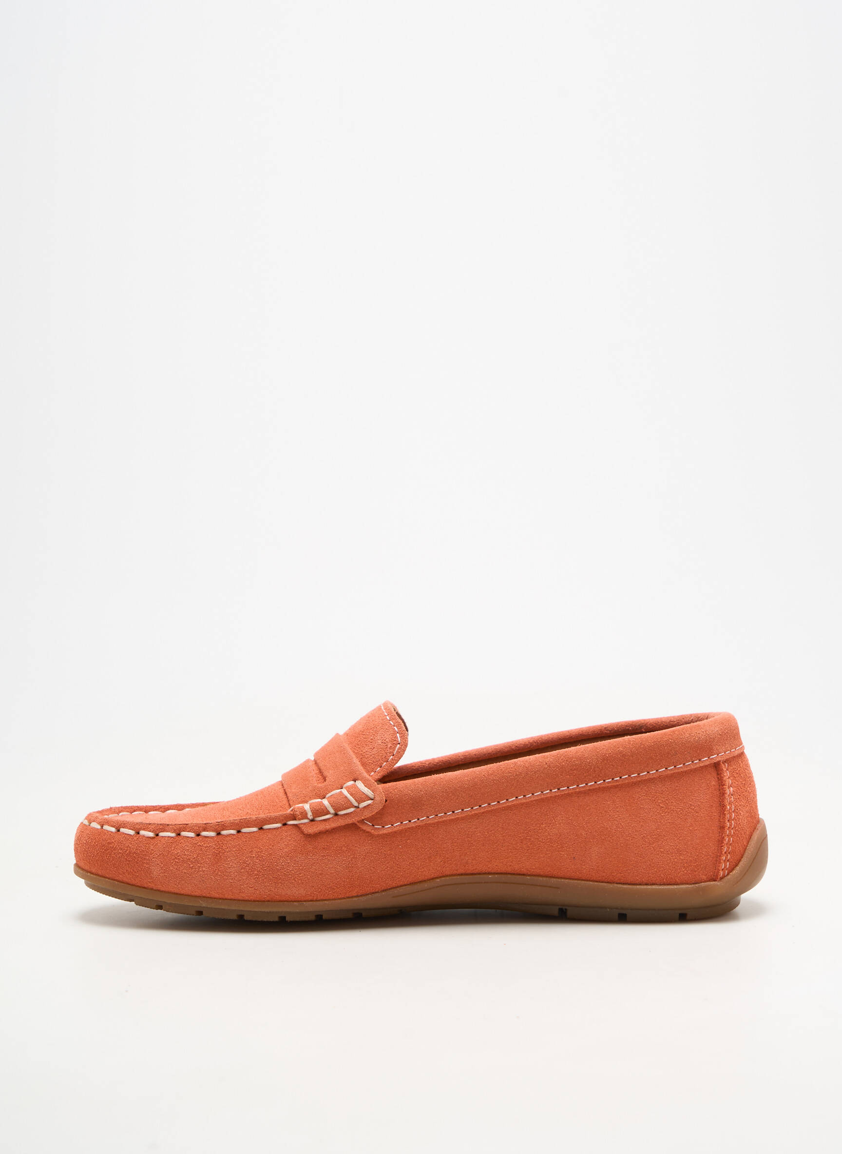 Mocassins bout rond talon plat jusqu'à 3cm orange ORLAND femme