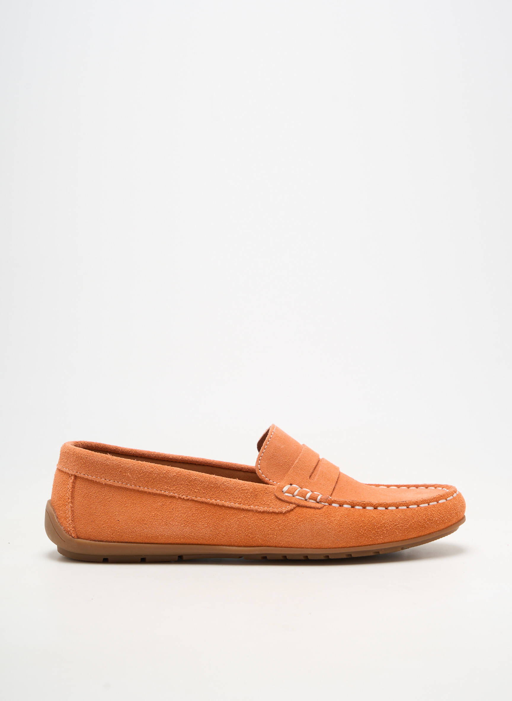 Mocassins bout rond talon plat jusqu'à 3cm orange ORLAND femme
