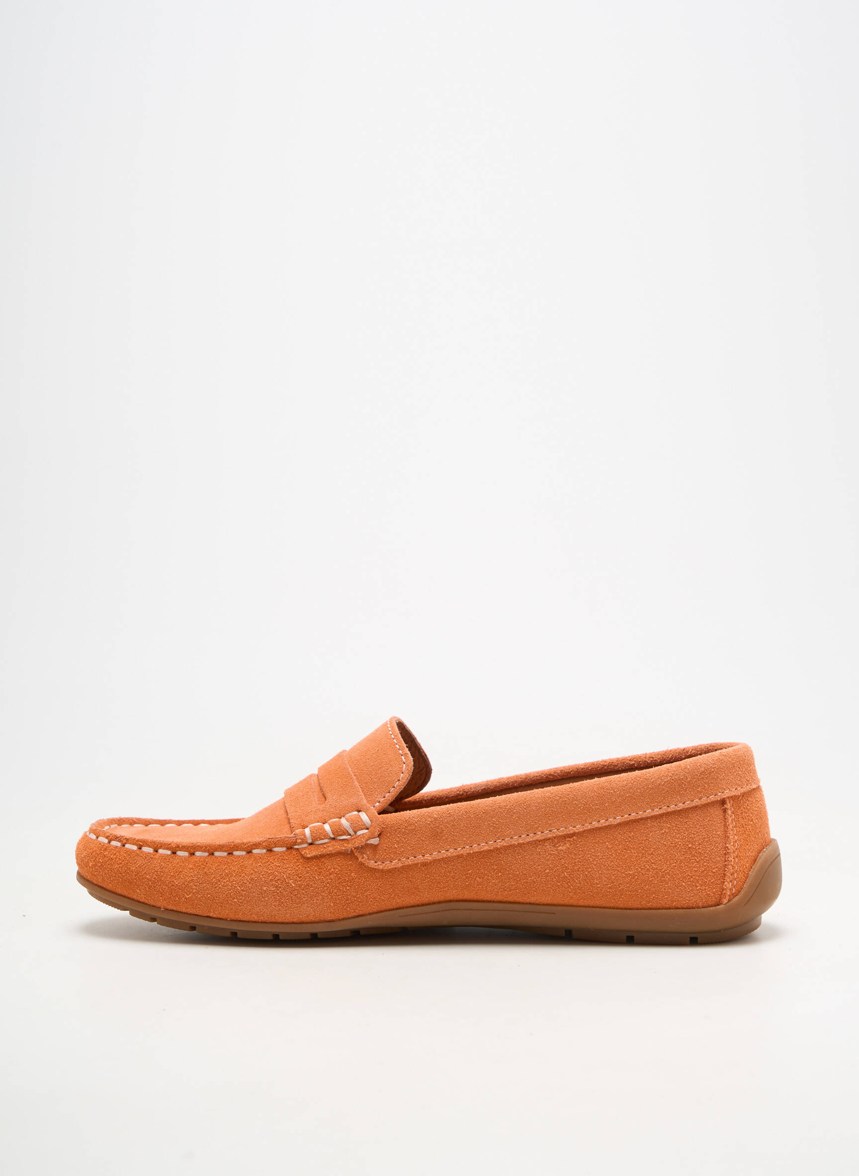 Mocassins bout rond talon plat jusqu'à 3cm orange ORLAND femme