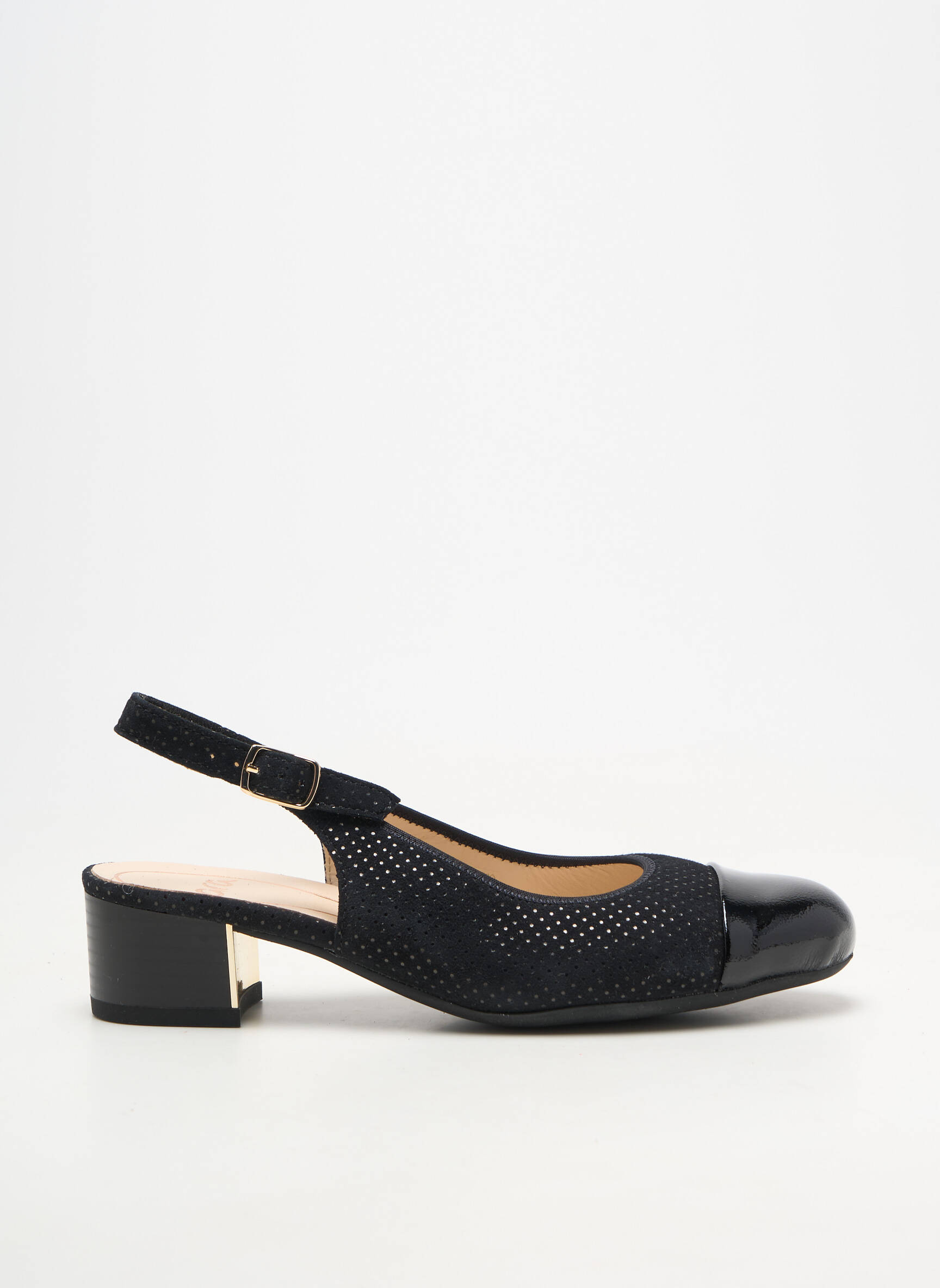 Ballerines carré talon de 4 à 6cm noir ARA femme