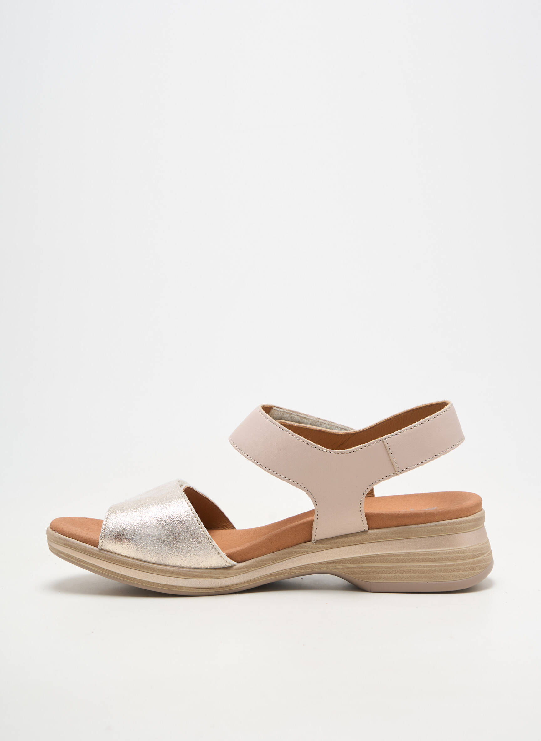Sandales/nu pieds matière lisse talon plat jusqu'à 3cm beige MEPHISTO femme