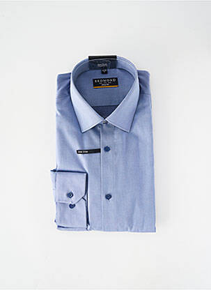 Chemise manches longues coupe droite bleu REDMOND homme
