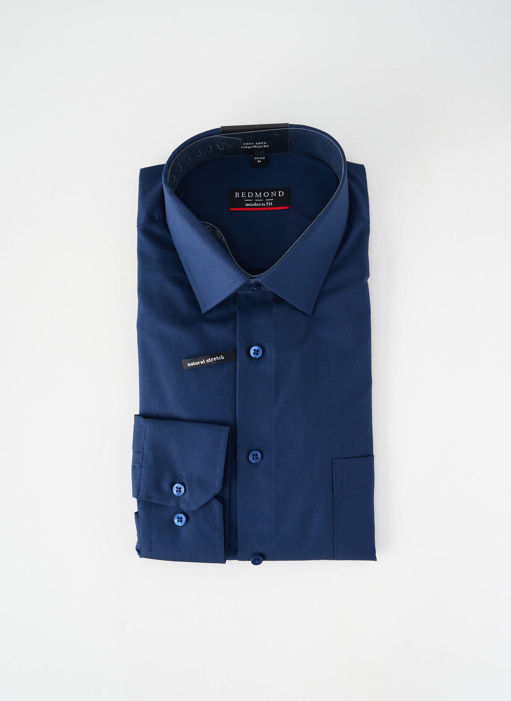 Chemise manches longues poches bleu REDMOND homme