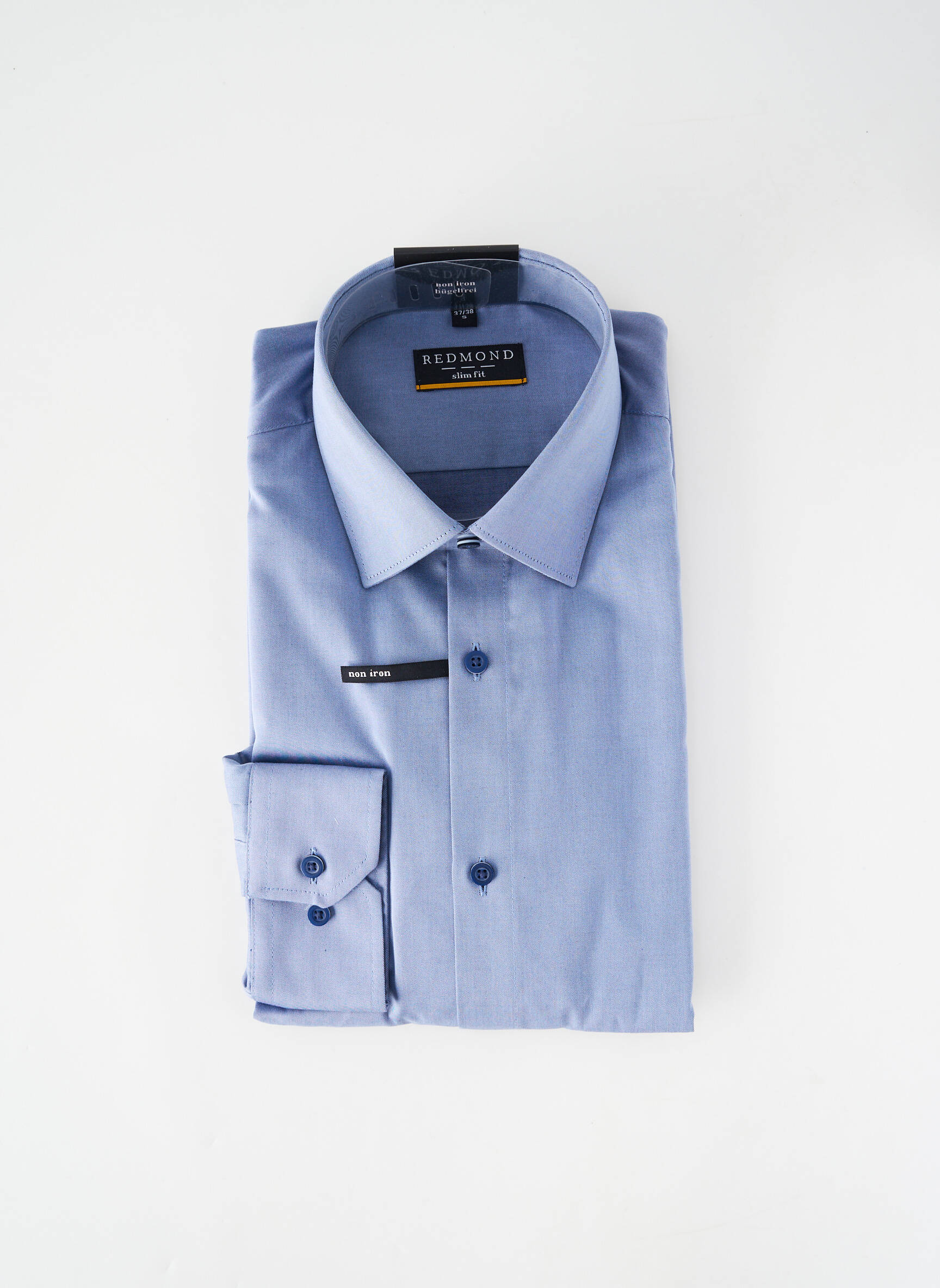 Chemise manches longues coupe droite bleu REDMOND homme