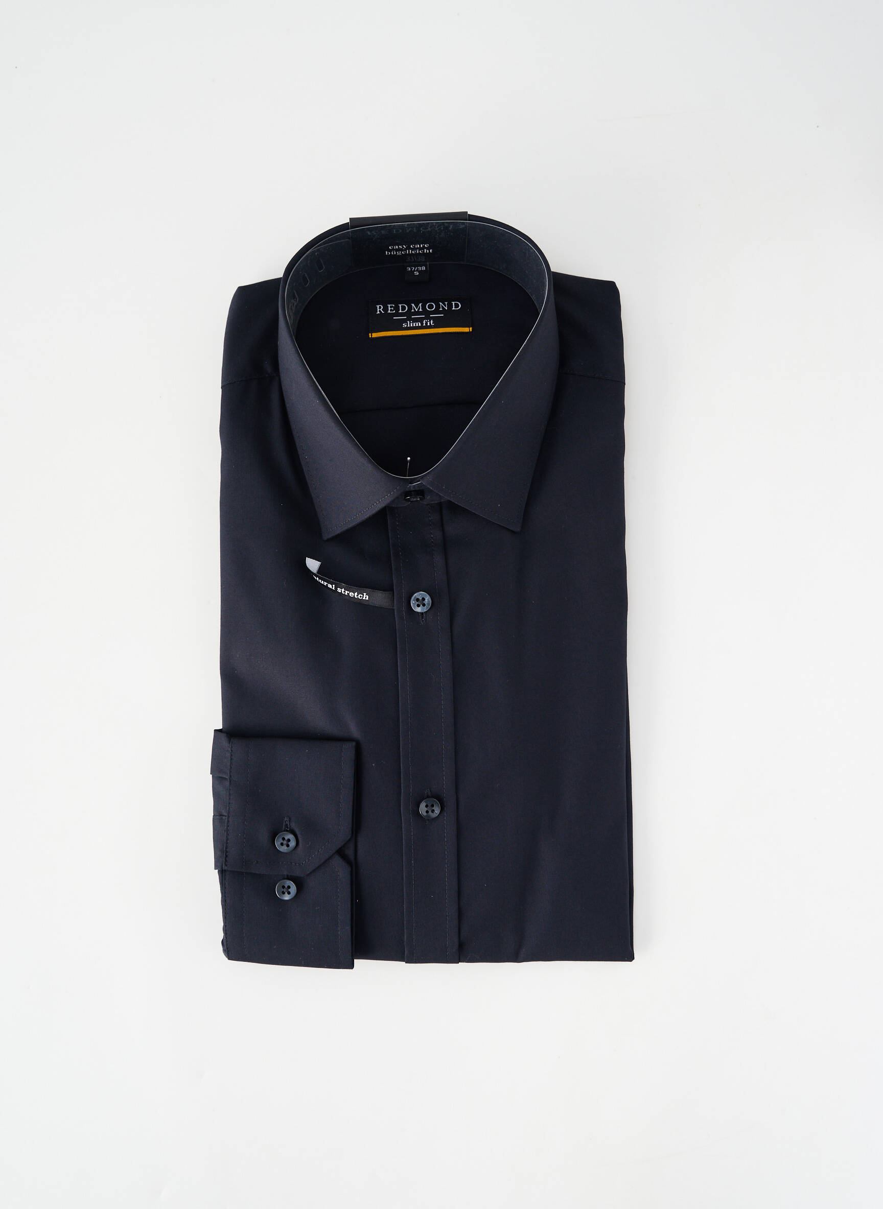 Chemise manches longues coupe droite noir REDMOND homme