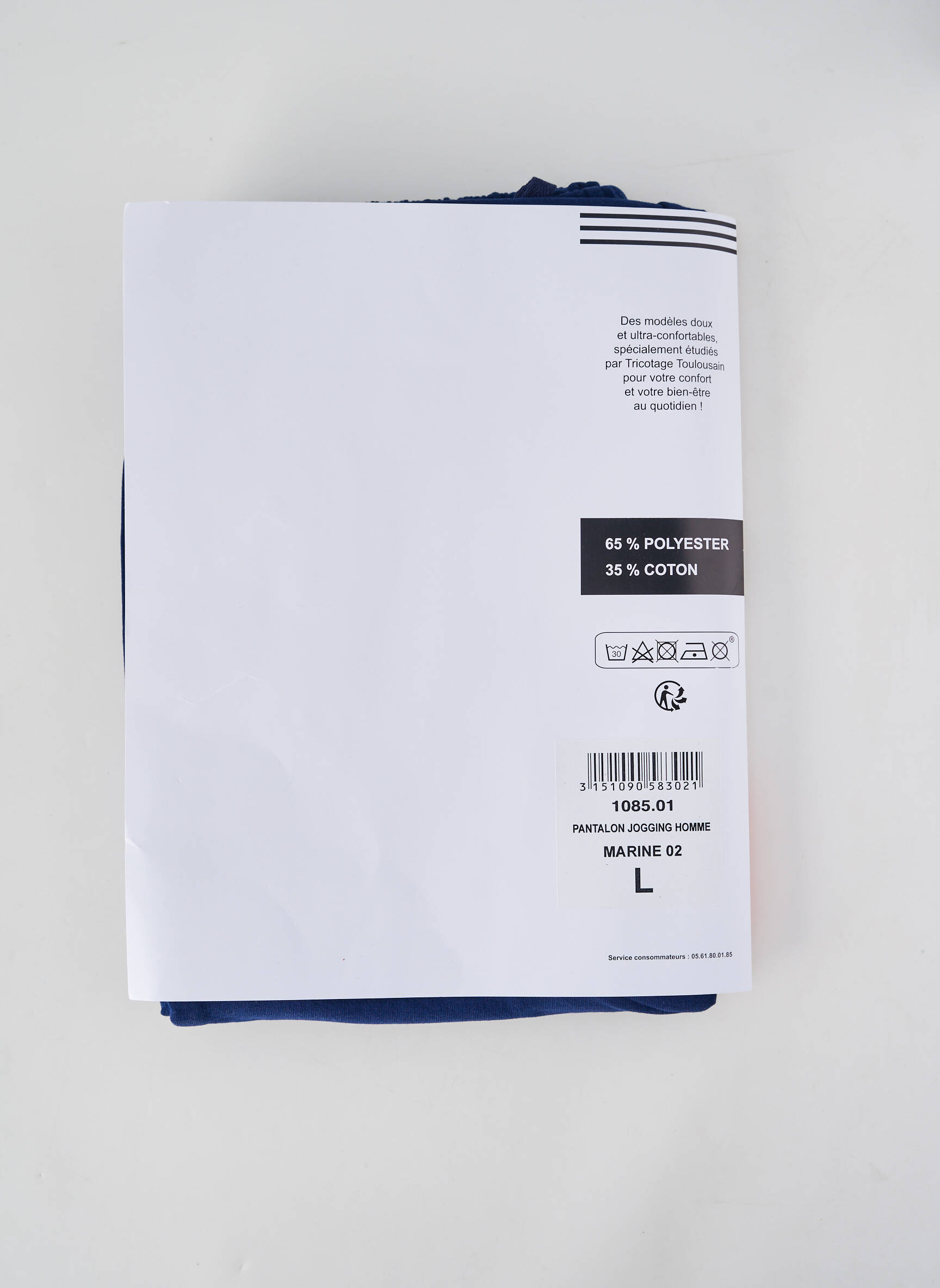 Jogging tissage jersey taille normale bleu JET homme