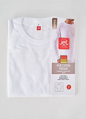 T-shirt coupe cintrée manches longues blanc JET homme