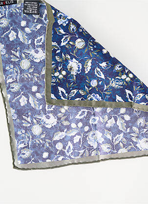 Foulard effet matière satinée bleu MARVELIS homme