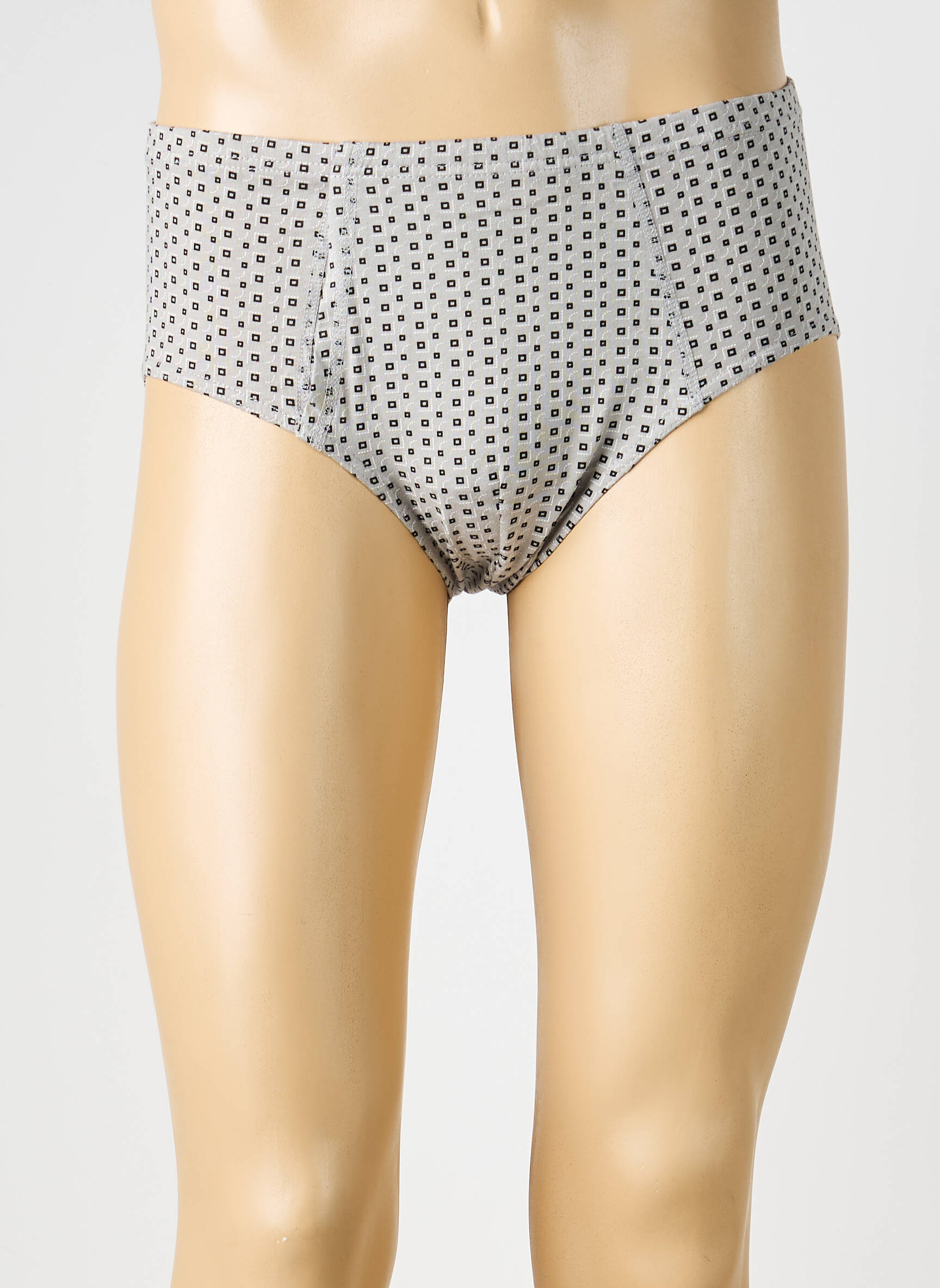 Slip imprimé géométrique gris JET homme