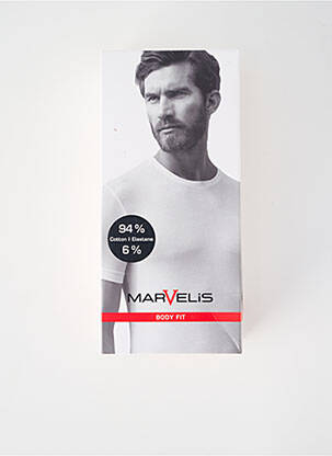 T-shirt stretch manches courtes blanc MARVELIS homme