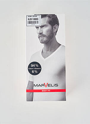 T-shirt stretch manches courtes blanc MARVELIS homme