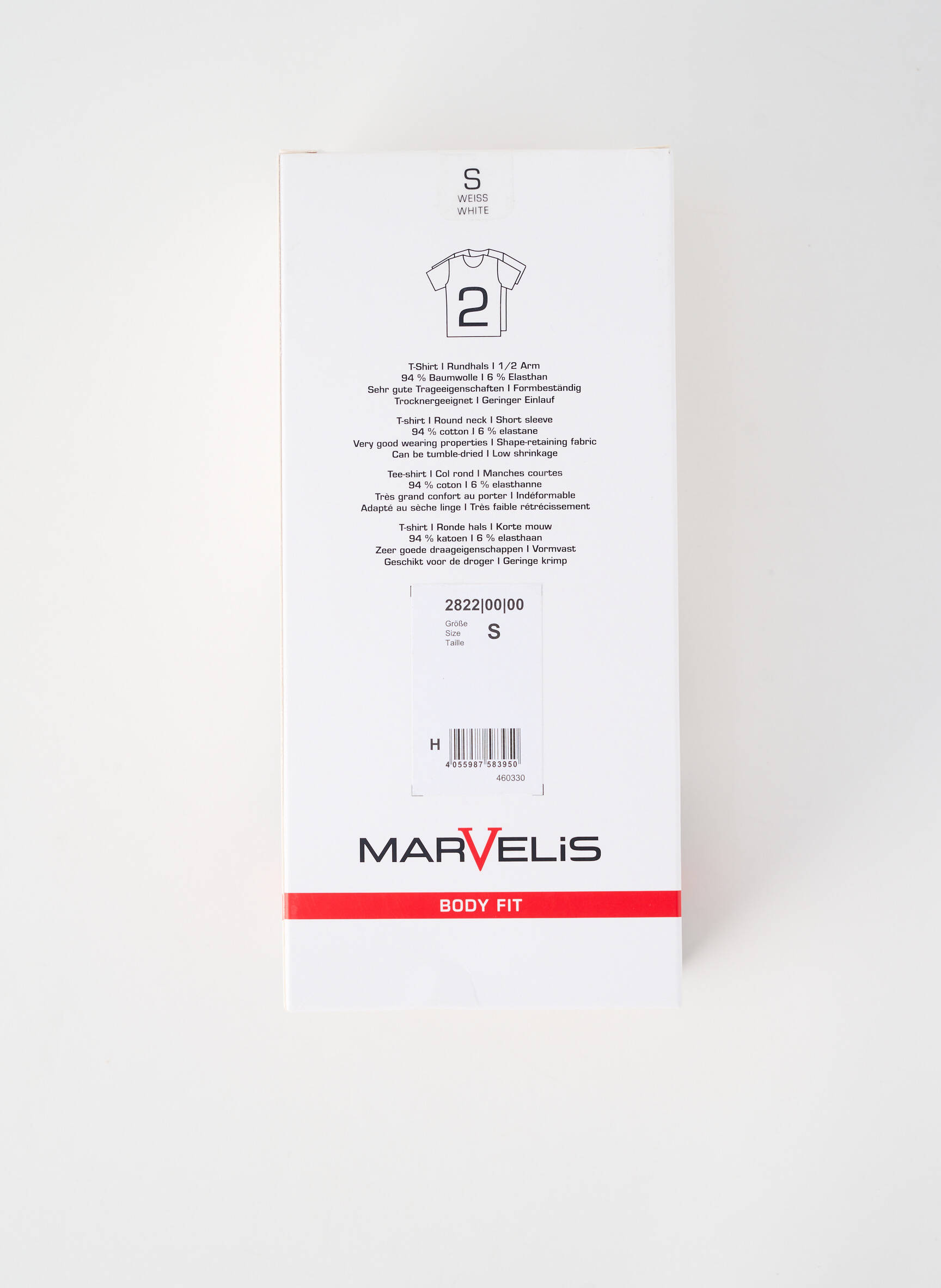 T-shirt stretch manches courtes blanc MARVELIS homme