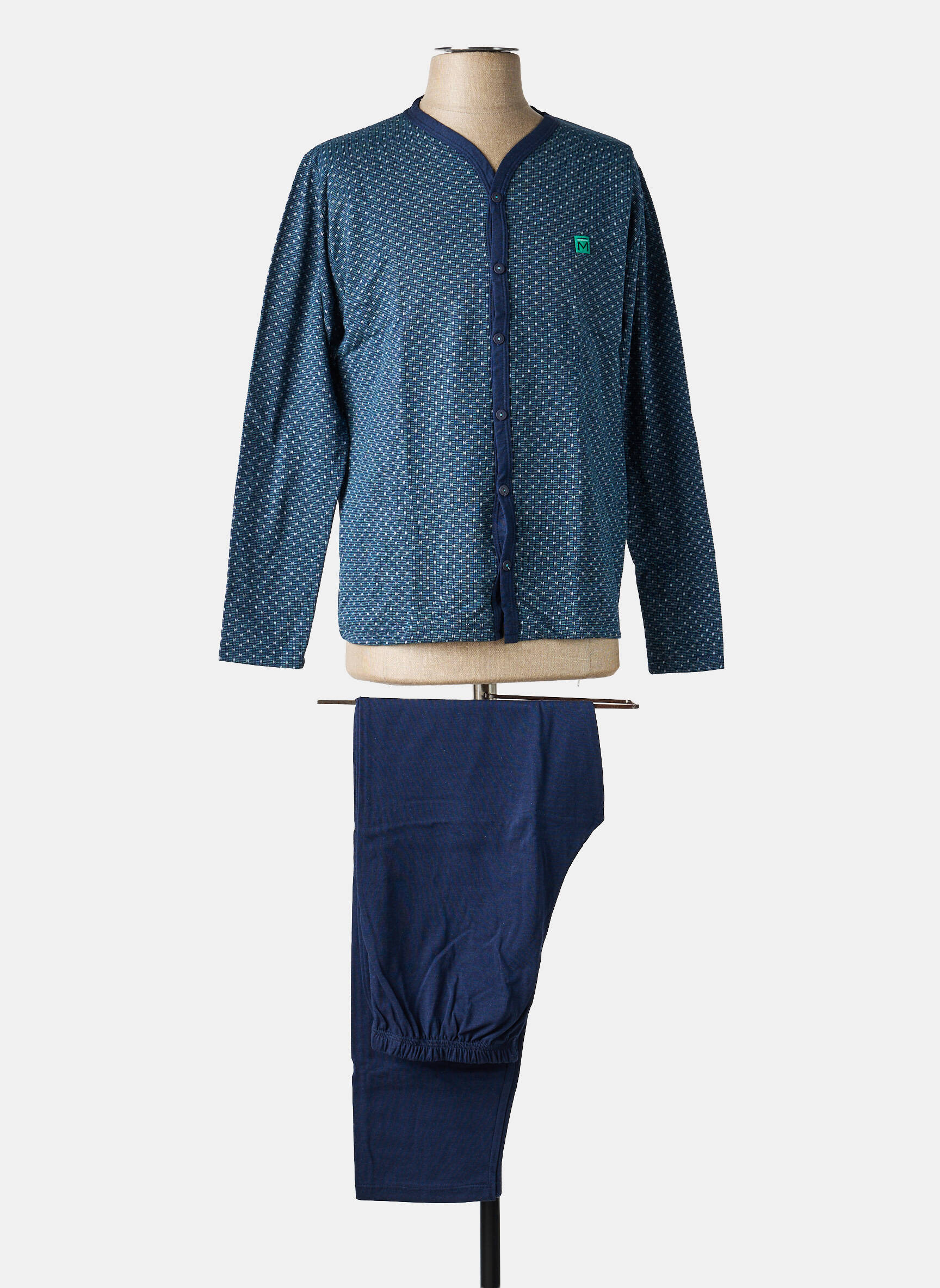 Pyjama imprimé fantaisie bleu MASSANA homme