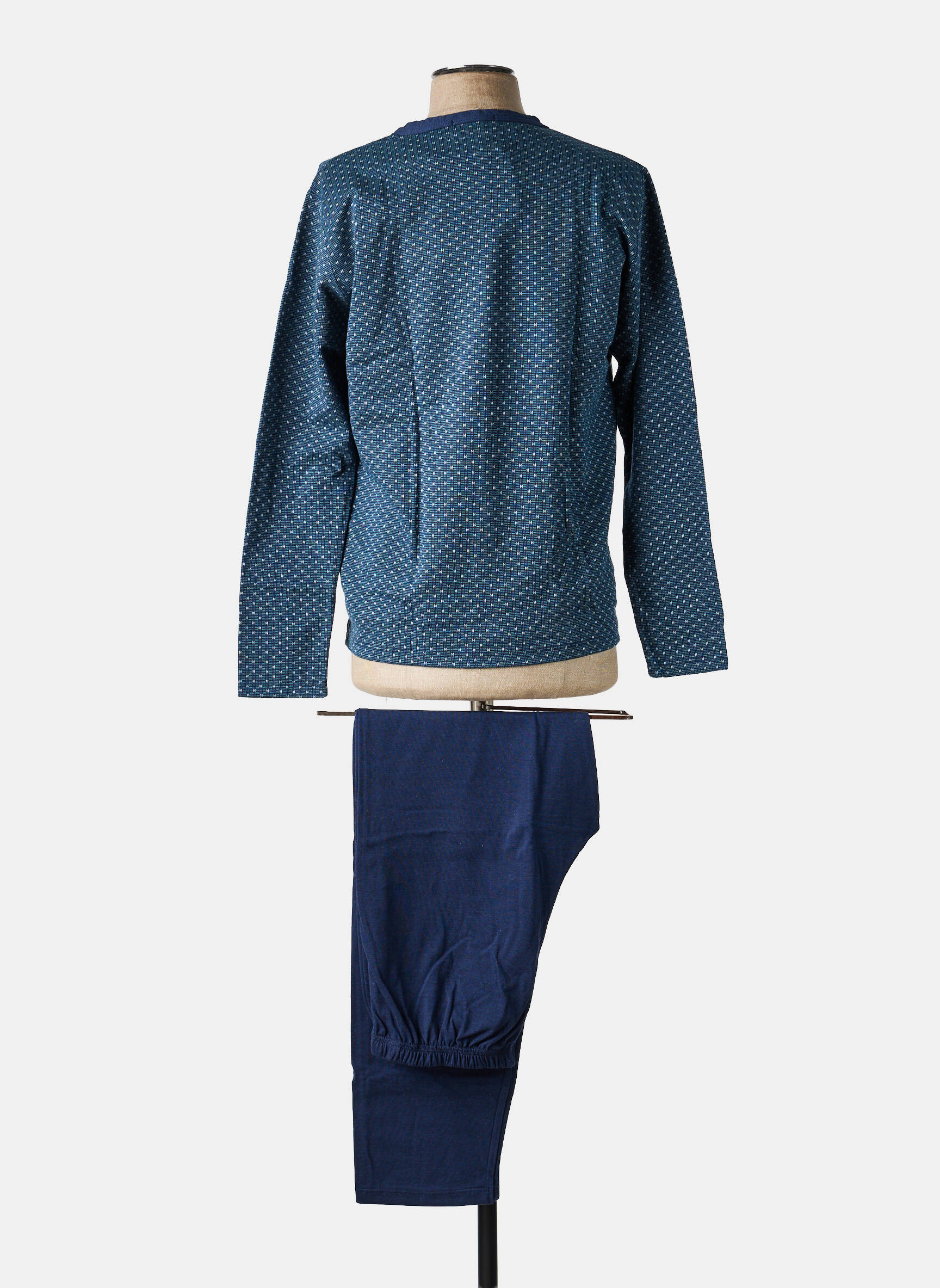 Pyjama imprimé fantaisie bleu MASSANA homme