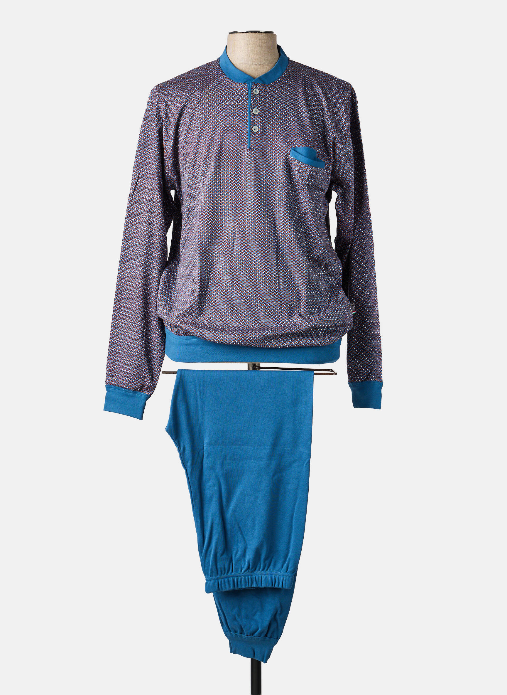 Pyjama tissage jersey bleu BIP BIP homme
