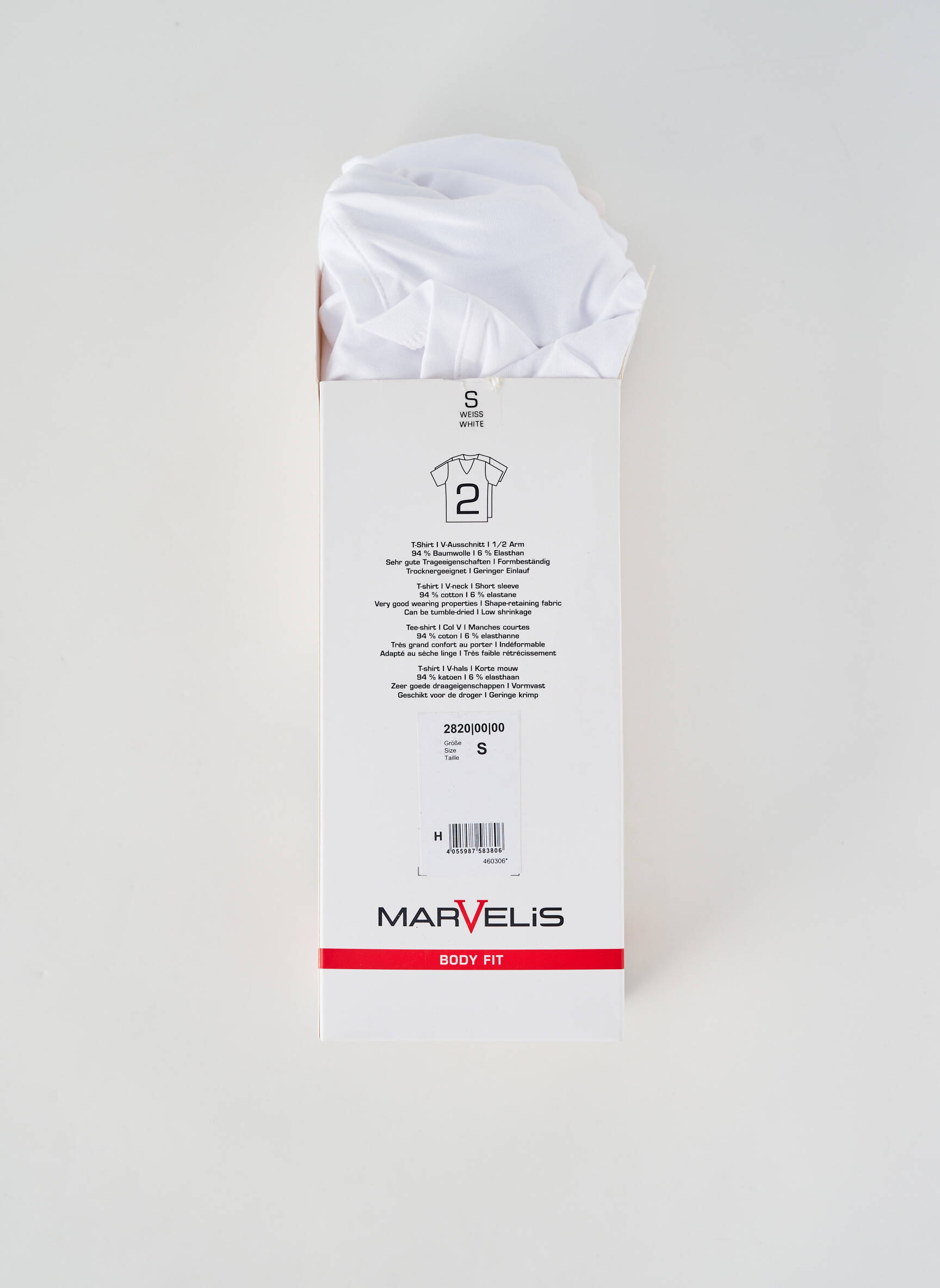 T-shirt stretch manches courtes blanc MARVELIS homme
