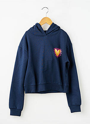 Sweat-shirt à capuche stretch manches longues bleu ONLY fille