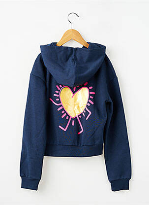 Sweat-shirt à capuche stretch manches longues bleu ONLY fille