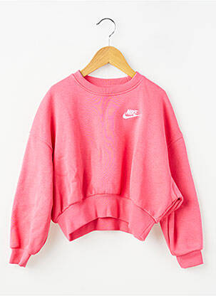 Sweat-shirt broderie manches longues rose NIKE fille