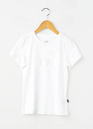 T-shirt coupe cintrée manches courtes blanc PUMA fille