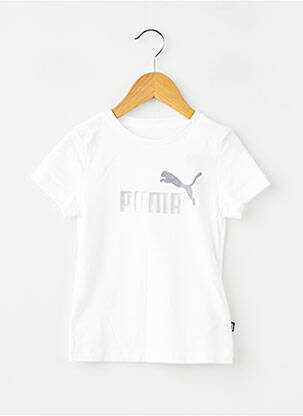 T-shirt coupe cintrée manches courtes blanc PUMA fille