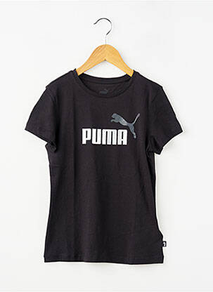 T-shirt coupe cintrée manches courtes noir PUMA fille