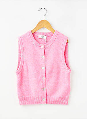 Gilet sans manche col rond rose LE TEMPS DES CERISES fille