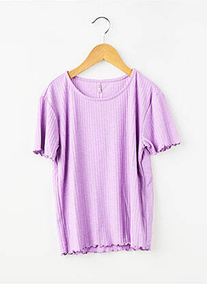 T-shirt coupe cintrée manches courtes violet ONLY fille