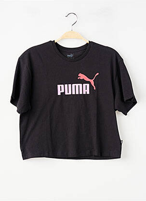 T-shirt stretch manches courtes noir PUMA fille