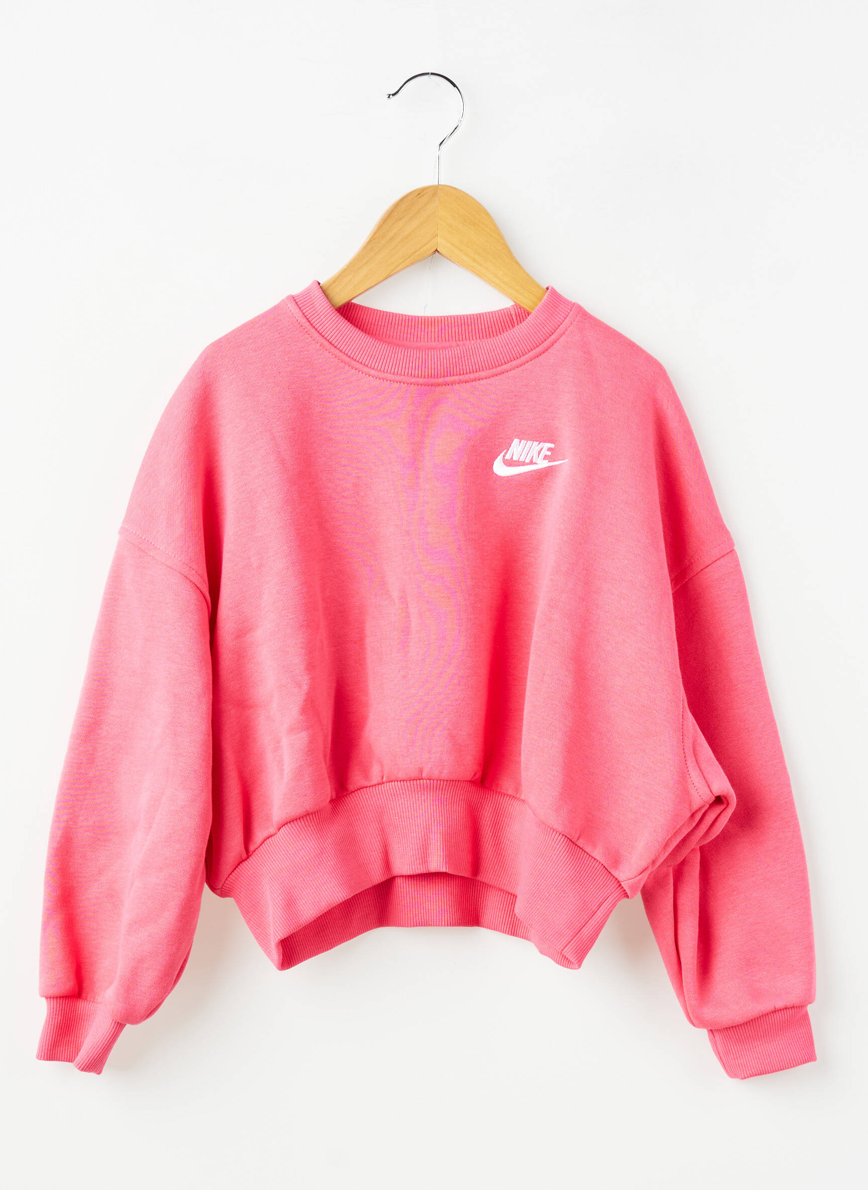 Sweat-shirt broderie manches longues rose NIKE fille
