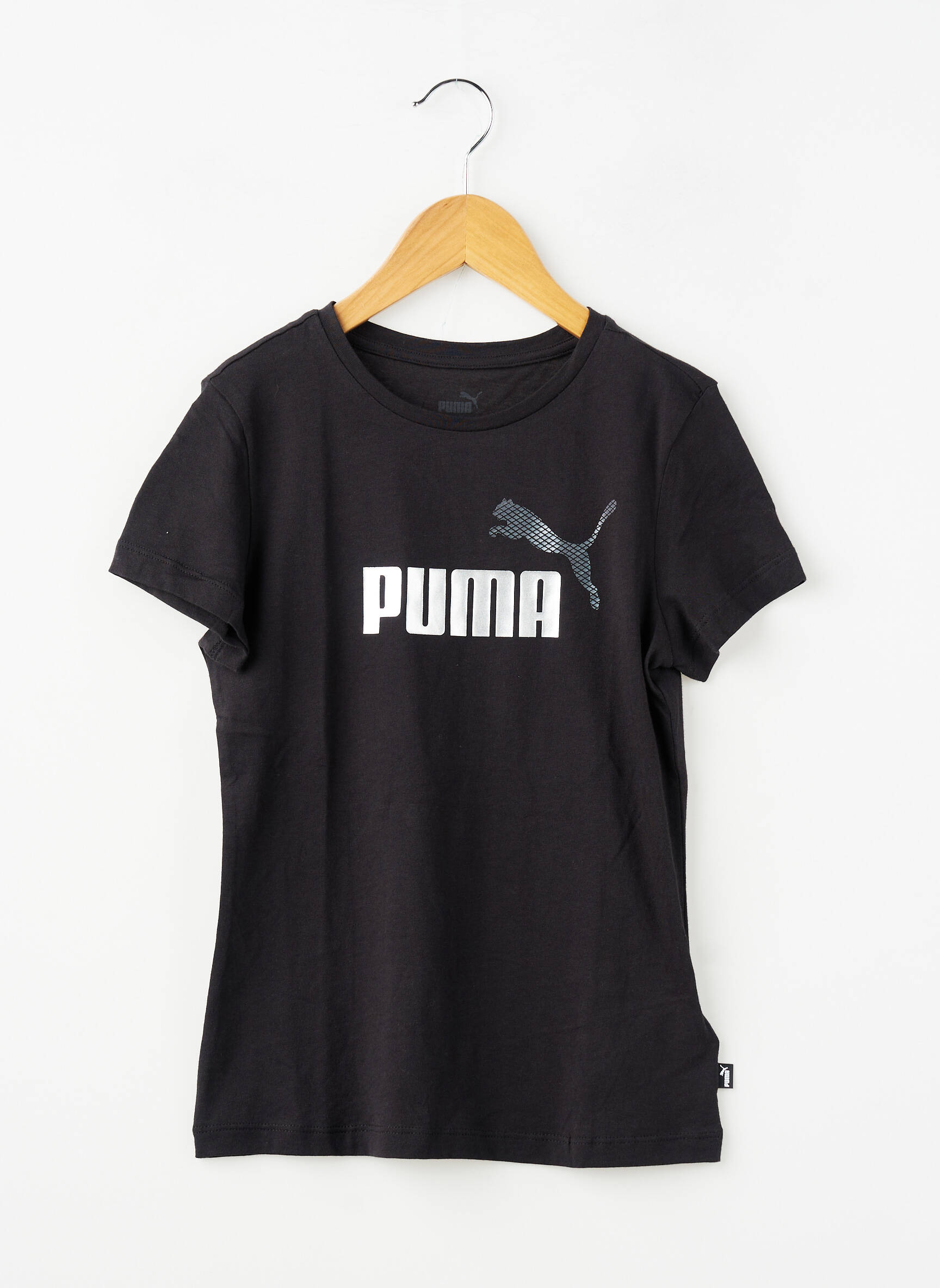 T-shirt coupe cintrée manches courtes noir PUMA fille