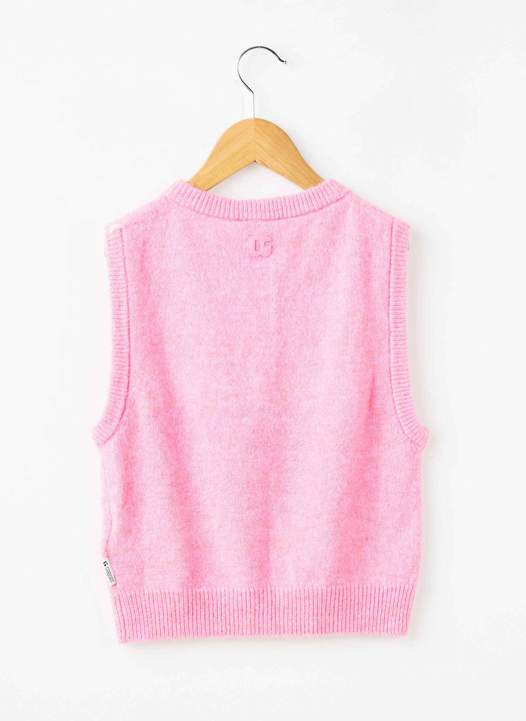 Gilet sans manche col rond rose LE TEMPS DES CERISES fille