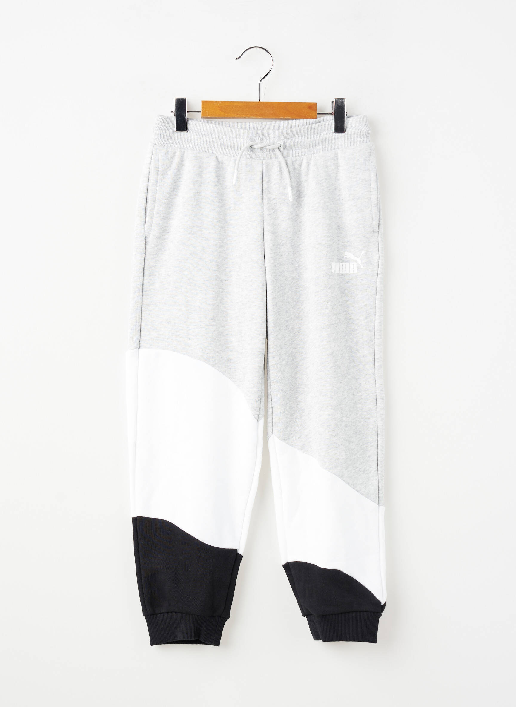 Jogging tissage chiné taille élastique gris PUMA garçon
