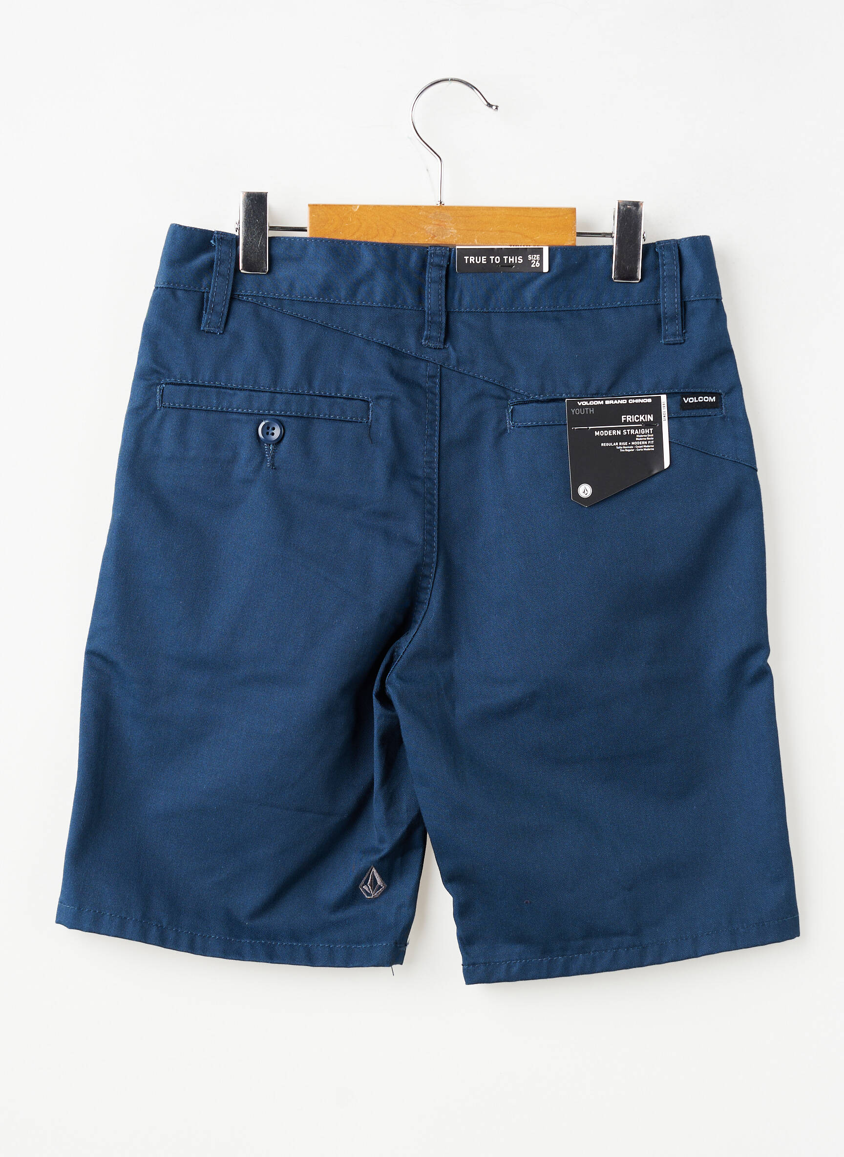 Bermuda fermeture zippée sous rabat boutonné bleu VOLCOM garçon