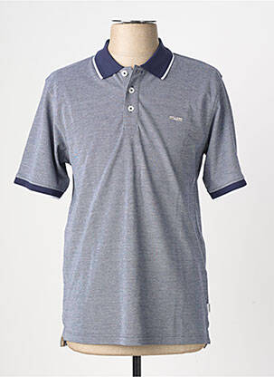 Polo tissage chiné manches courtes bleu JACK & JONES homme