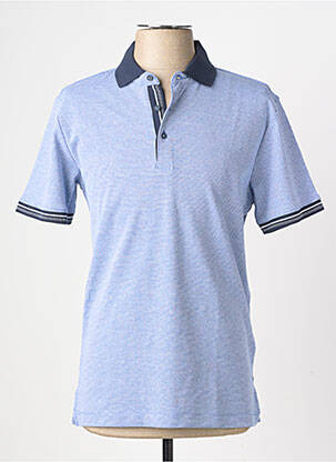 Polo tissage chiné manches courtes bleu TEDDY SMITH homme