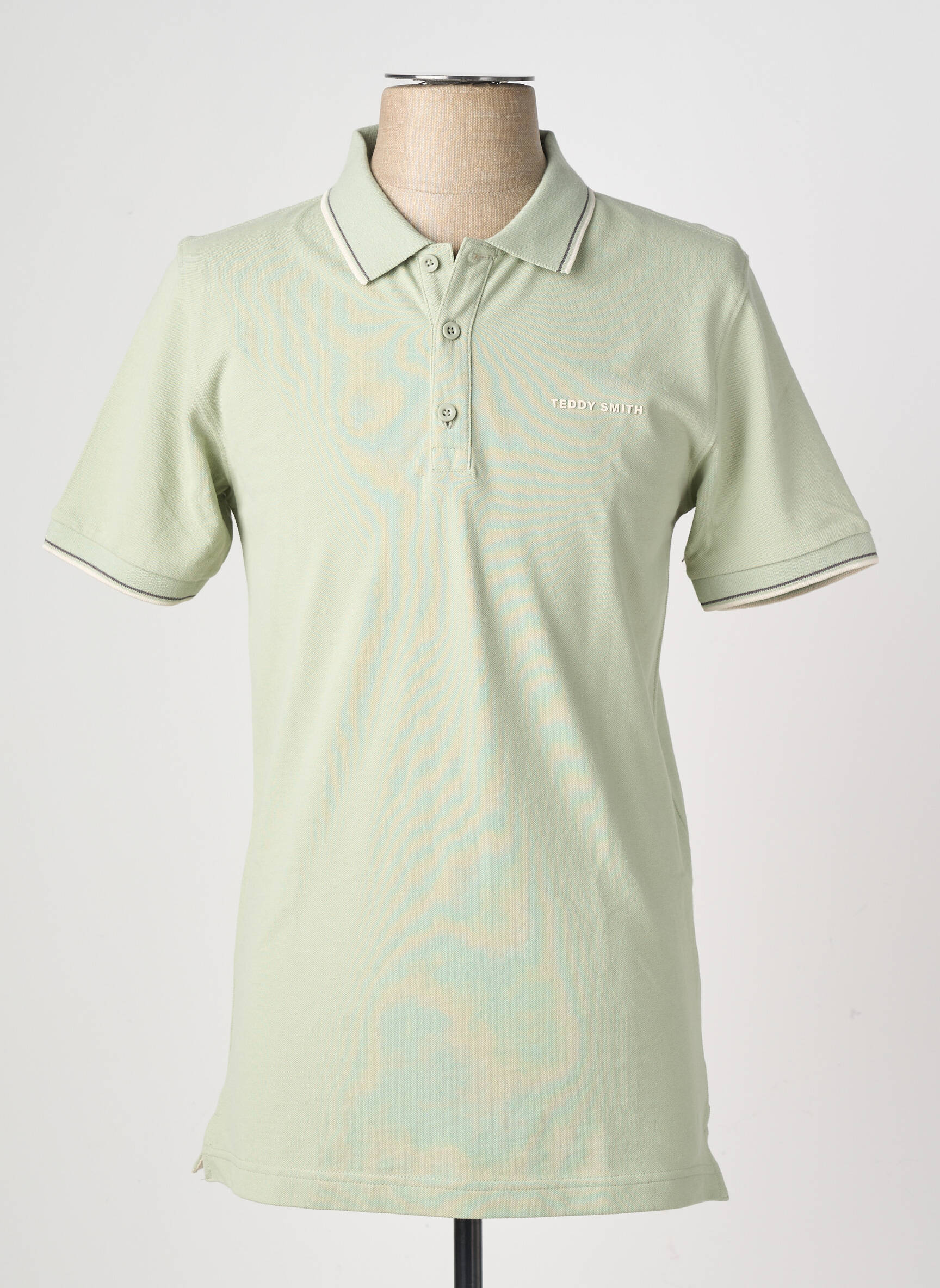 Polo stretch manches courtes vert TEDDY SMITH homme