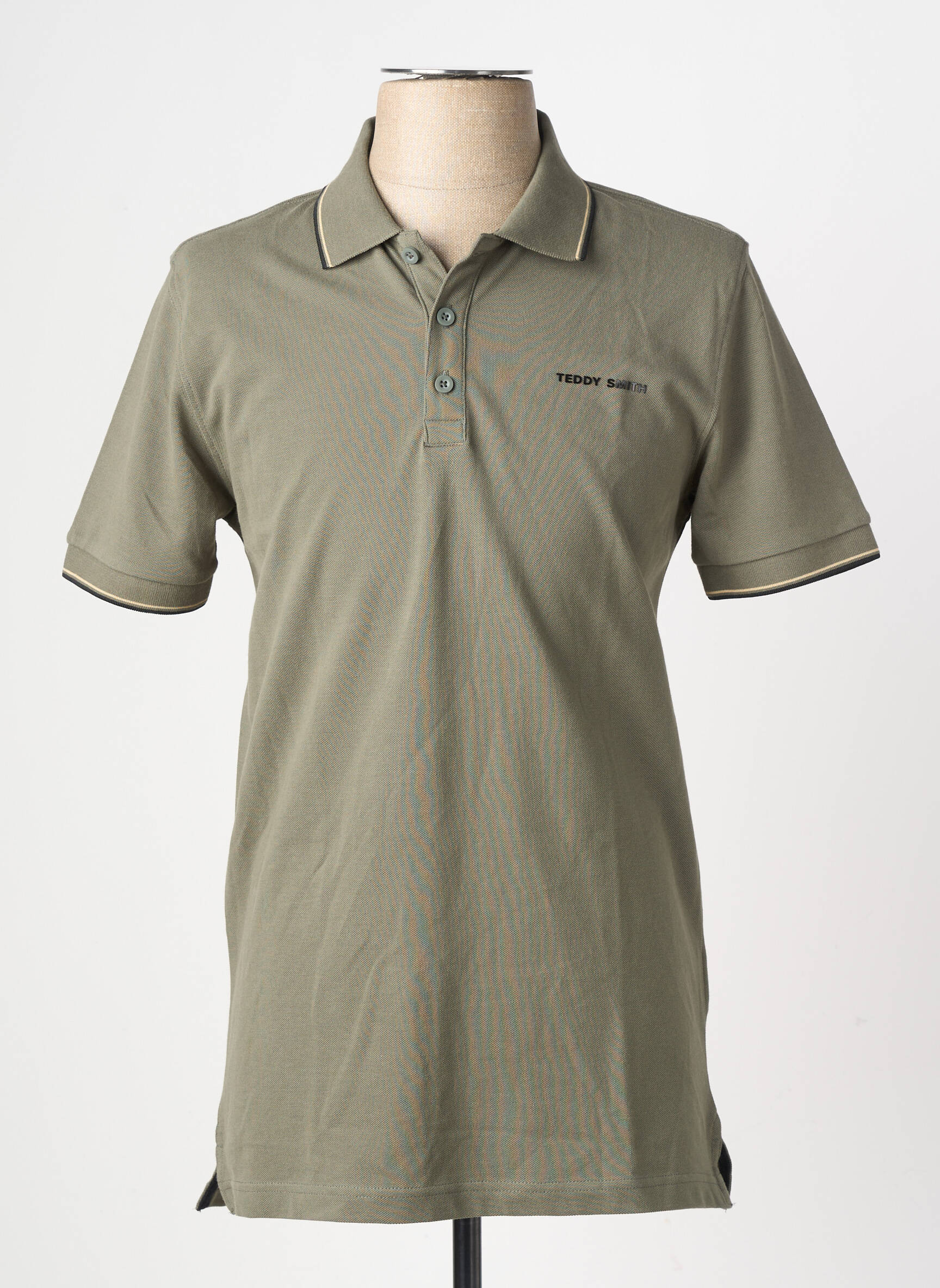 Polo stretch manches courtes vert TEDDY SMITH homme