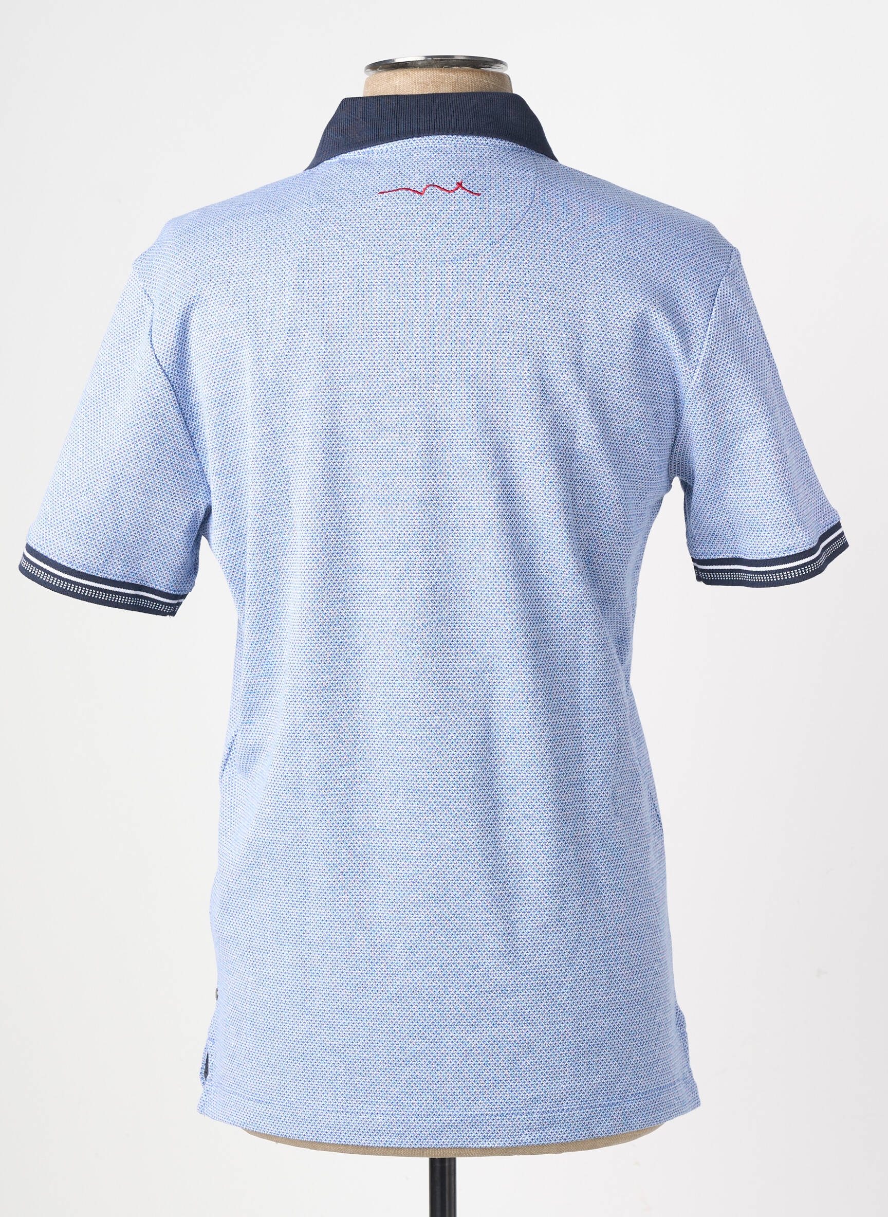 Polo tissage chiné manches courtes bleu TEDDY SMITH homme